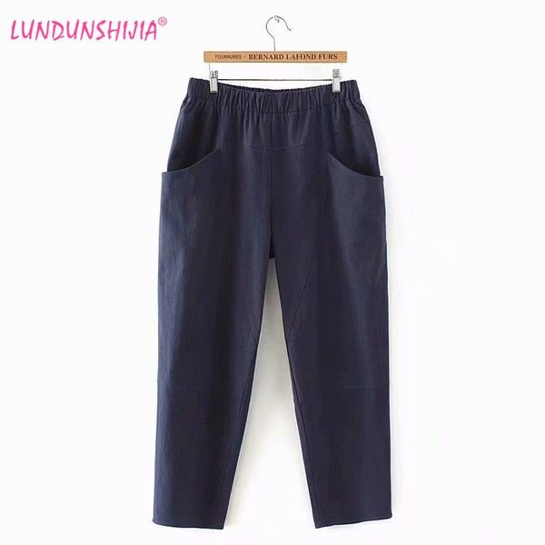 women's pants & capris lundunshijia 2021 spring autumn ladies casual ankle-length elastic waist cotton linen women plus size 2xl-4xl, Black;white
women's pants & capris lundunshijia 2021 spring autumn ladies casual ankle-length elastic waist cotton linen women plus size 2xl-4xl, Black;white