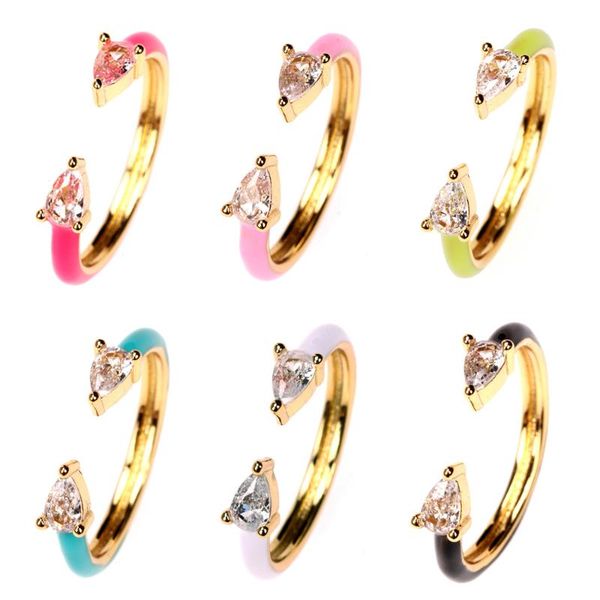 cluster rings eyika colorful pastel enamel women finger double tear drop cubic zirconia open adjustable bague fashion female cz jewelry, Golden;silver
cluster rings eyika colorful pastel enamel women finger double tear drop cubic zirconia open adjustable bague fashion female cz jewelry, Golden;silver