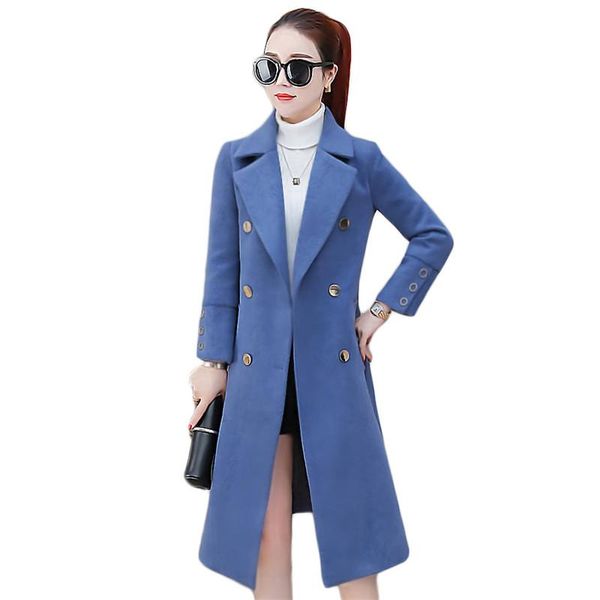 women's wool & blends woolen coat women blue s-3xl plus size 2021 autumn winter korean fashion slim double-breasted long jacket feminin, Black
women's wool & blends woolen coat women blue s-3xl plus size 2021 autumn winter korean fashion slim double-breasted long jacket feminin, Black