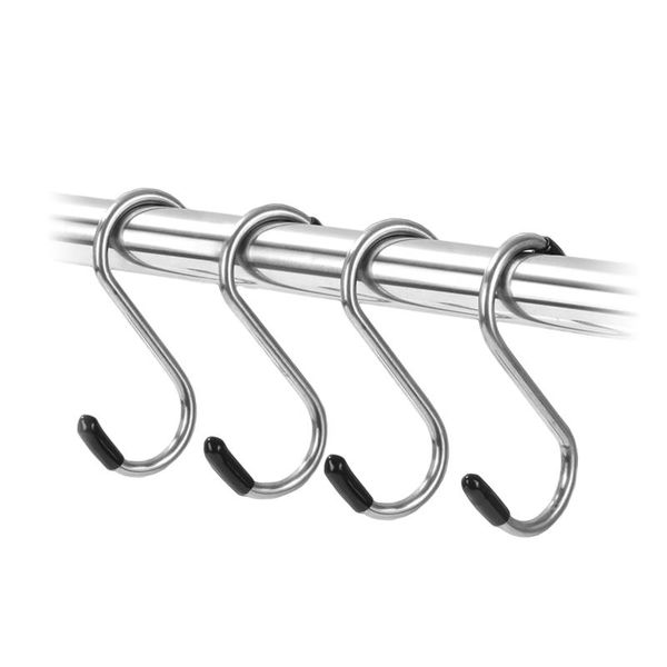 hooks & rails 4pc/set stainless steel "s" shape hanger for closet or kitchen wall 
hooks & rails 4pc/set stainless steel "s" shape hanger for closet or kitchen wall