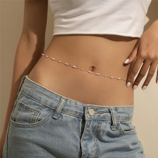 cute kpop bohemia pearl thin belt waist beads chain jeans delicate body jewelry for women harness fashion natural decorations, Silver
cute kpop bohemia pearl thin belt waist beads chain jeans delicate body jewelry for women harness fashion natural decorations, Silver