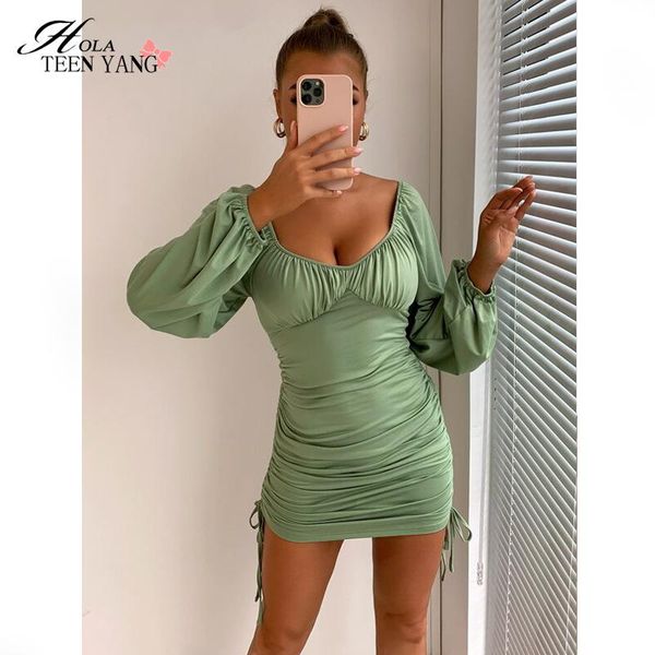 casual dresses long sleeves autumn green dress for women solid color club party mini drawstring ruched bodycon vestidos 2021, Black;gray
casual dresses long sleeves autumn green dress for women solid color club party mini drawstring ruched bodycon vestidos 2021, Black;gray