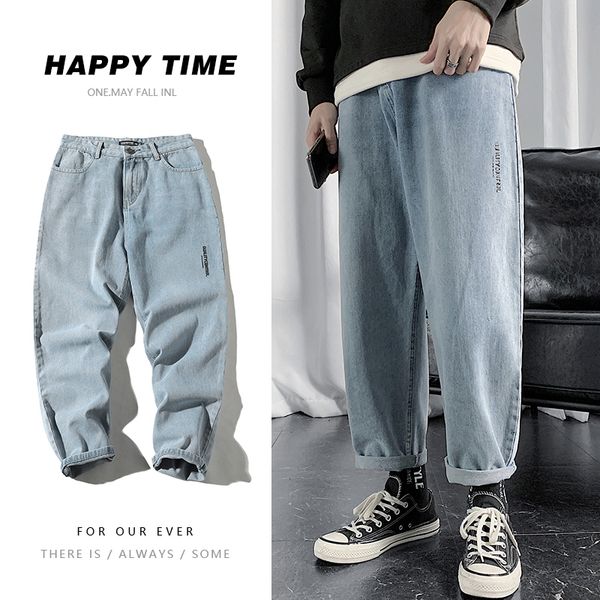 2021 new casual blue jeans jogging work pants homme men's gray nt6b, Black 
2021 new casual blue jeans jogging work pants homme men's gray nt6b, Black