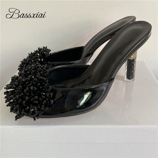 sandals beading tassels flower runway mules for lady unique carved letter clear high heel slingbacks patent leather summer women, Black
sandals beading tassels flower runway mules for lady unique carved letter clear high heel slingbacks patent leather summer women, Black