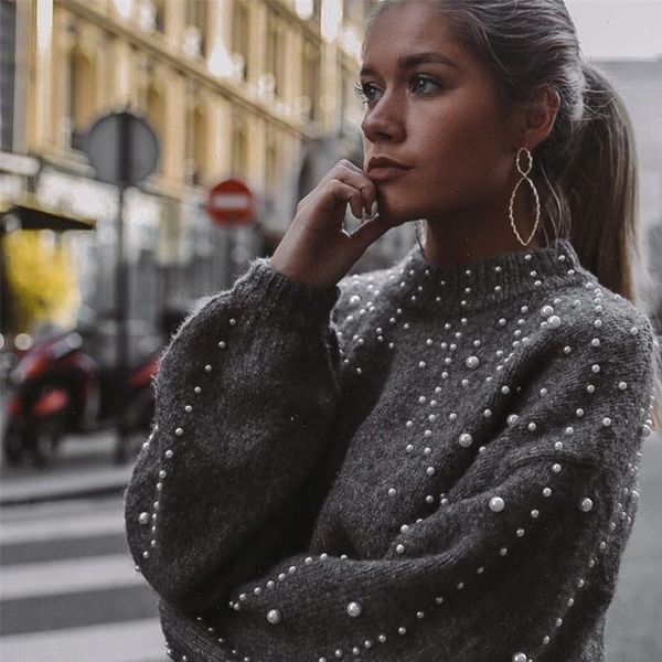 pearl turtleneck winter knitted sweater women lantern sleeve loose gray pullover female soft warm autumn casual jumper 1011, White;black
pearl turtleneck winter knitted sweater women lantern sleeve loose gray pullover female soft warm autumn casual jumper 1011, White;black