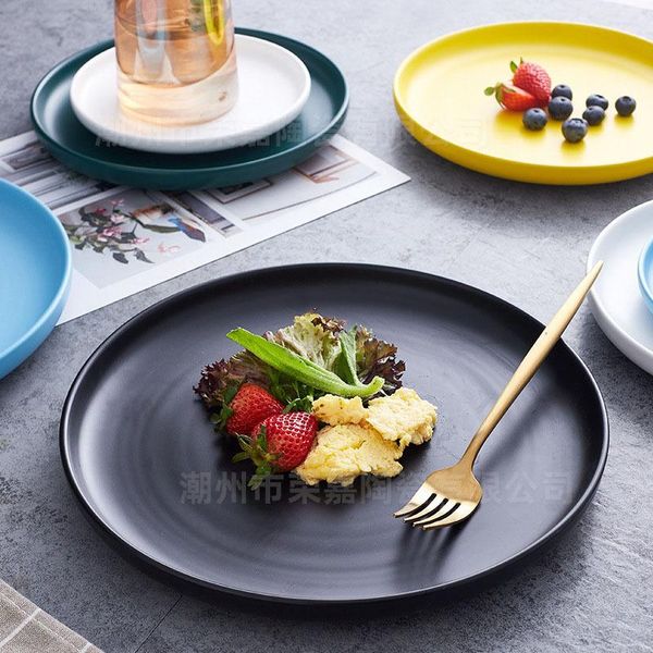 dishes & plates solid color round baking plate household glazed ceramic tableware western steak snack
dishes & plates solid color round baking plate household glazed ceramic tableware western steak snack