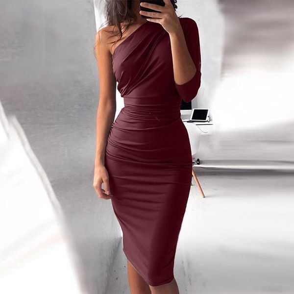 casual dresses one shoulder bodycon party elegant women midi sheath slim dress package hip, Black;gray
casual dresses one shoulder bodycon party elegant women midi sheath slim dress package hip, Black;gray