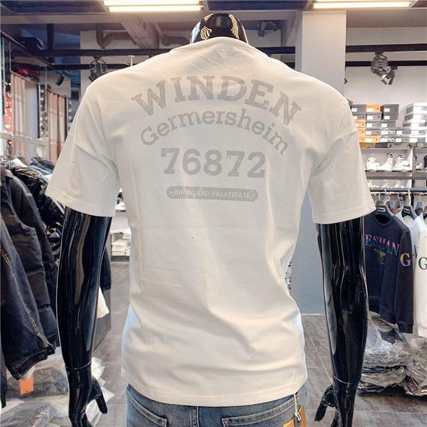 t shirt summer men's short sleeve fashion brand round neck letter printing trend slim half, White;black
t shirt summer men's short sleeve fashion brand round neck letter printing trend slim half, White;black