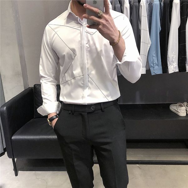 alta qualidade new simples bordado camisas brancas para roupas masculinas manga longa magro ajuste vestido formal 3xl-m que vo7g, Black;brown
alta qualidade new simples bordado camisas brancas para roupas masculinas manga longa magro ajuste vestido formal 3xl-m que vo7g, Black;brown