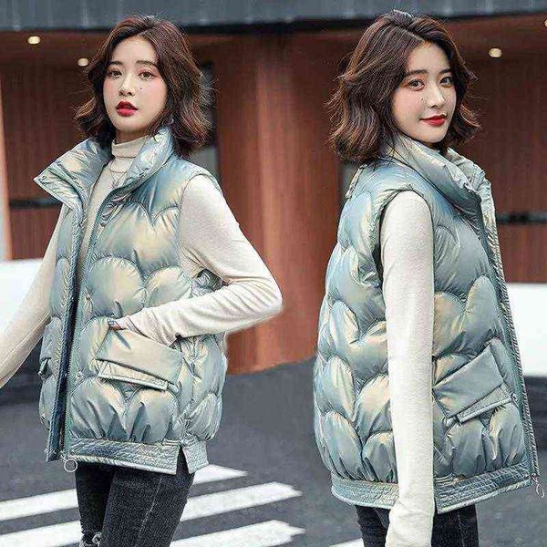 bright down cotton vest women's short 2021 autumn winter korean loose and thickened vest et, Black;white
bright down cotton vest women's short 2021 autumn winter korean loose and thickened vest et, Black;white