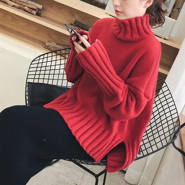 women half turtleneck loose pullover sweater korean style solid knitted pullover jumper casual fall long sleeve long sweater1, White;black
women half turtleneck loose pullover sweater korean style solid knitted pullover jumper casual fall long sleeve long sweater1, White;black
