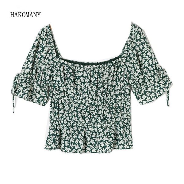 women's blouses & shirts 2021 summer green flower print slash collar short sleeve shirt chic elastic slim waist blouse, White
women's blouses & shirts 2021 summer green flower print slash collar short sleeve shirt chic elastic slim waist blouse, White