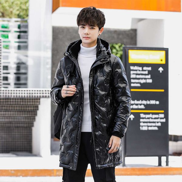 winter men's leisure medium long bright leather down jacket lovers fashion jacket warm and thickened hooded youthwinter, Black
winter men's leisure medium long bright leather down jacket lovers fashion jacket warm and thickened hooded youthwinter, Black