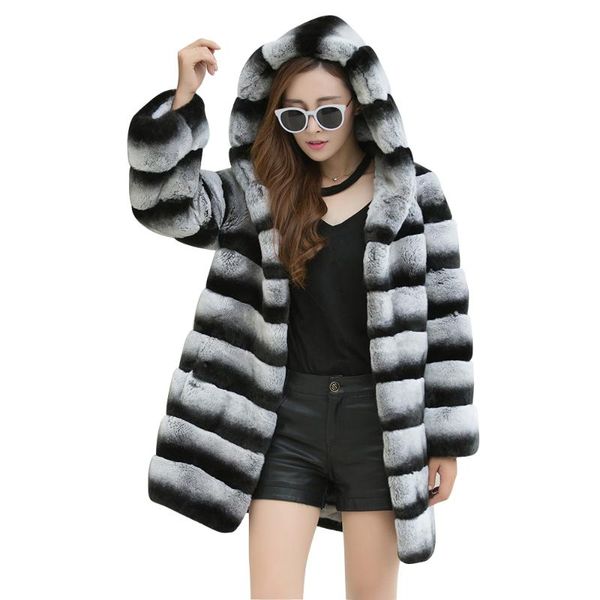 women's fur & faux 2021 womens chinchilla natural genuine whole leather stripe rex coat long hooded jacket outewear, Black
women's fur & faux 2021 womens chinchilla natural genuine whole leather stripe rex coat long hooded jacket outewear, Black