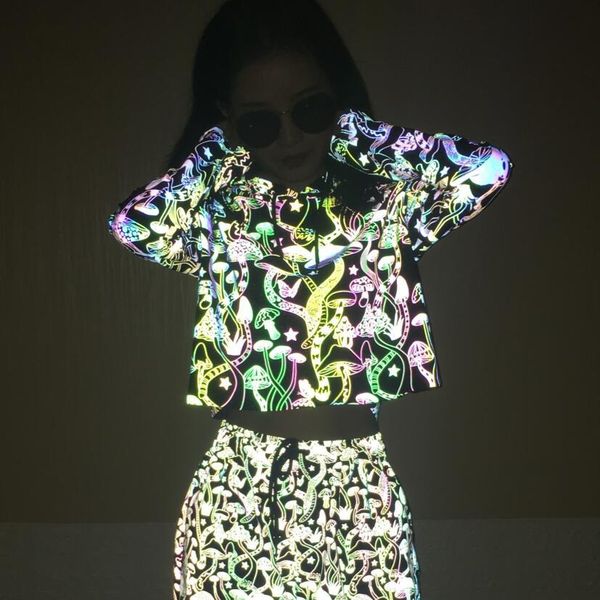 women's hoodies & sweatshirts women fashion colorful mushroom reflective hoodie glowing hip hop crop women knitted breathable, Black
women's hoodies & sweatshirts women fashion colorful mushroom reflective hoodie glowing hip hop crop women knitted breathable, Black