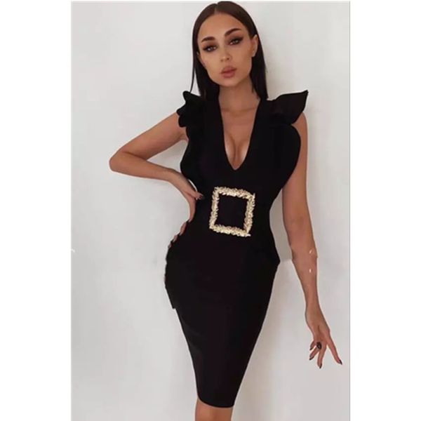 new fashion v neck sequined ruffles black women bodycon bandage 2021 designer evening party vestido nrm1, Black;gray
new fashion v neck sequined ruffles black women bodycon bandage 2021 designer evening party vestido nrm1, Black;gray