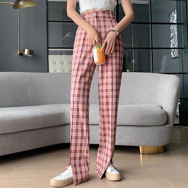 women's pants & capris women summer autumn simple vintage plaid causal split long pant street fashion straight wide leg trousers, Black;white
women's pants & capris women summer autumn simple vintage plaid causal split long pant street fashion straight wide leg trousers, Black;white