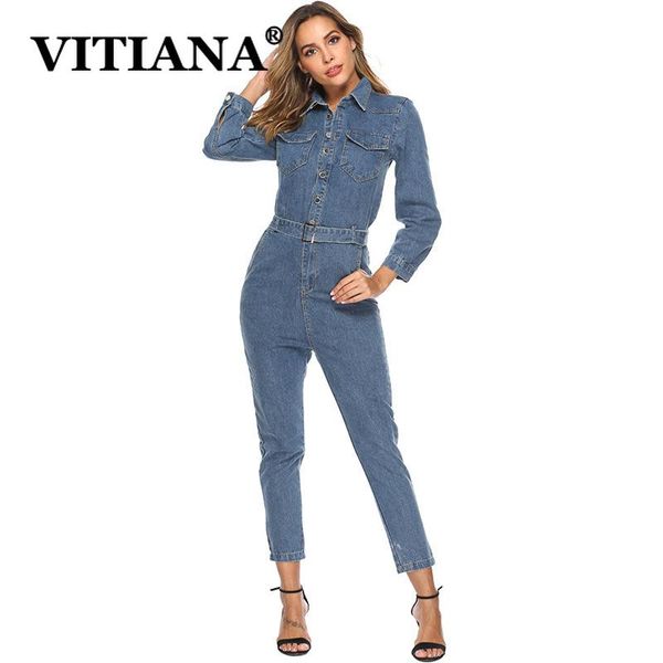 women's jumpsuits & rompers vitiana women bodycon denim jumpsuit autumn 2021 female long sleeve buttons office work ol femme slim rompe, Black;white
women's jumpsuits & rompers vitiana women bodycon denim jumpsuit autumn 2021 female long sleeve buttons office work ol femme slim rompe, Black;white