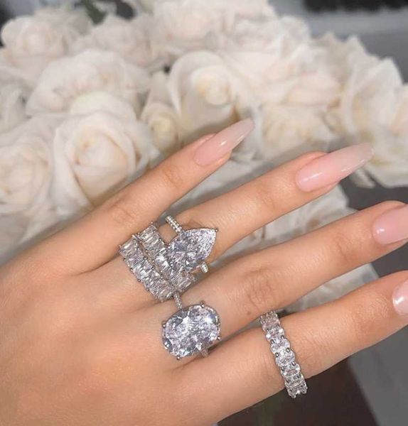 cluster rings luxury 100% 925 sterling silver 5ct oval cut white z gemstone wedding engagement set jewelry pave diamond band ring, Golden;silver
cluster rings luxury 100% 925 sterling silver 5ct oval cut white z gemstone wedding engagement set jewelry pave diamond band ring, Golden;silver