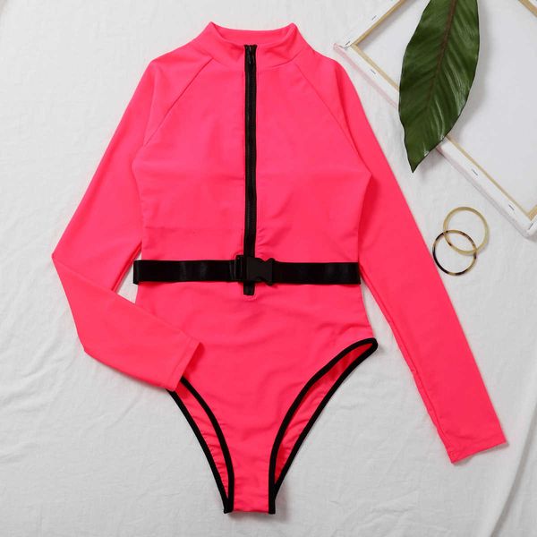 suit, 2020 diving new beach color matching women's long sleeve one-piece swimsuit with zipper, White;black
suit, 2020 diving new beach color matching women's long sleeve one-piece swimsuit with zipper, White;black