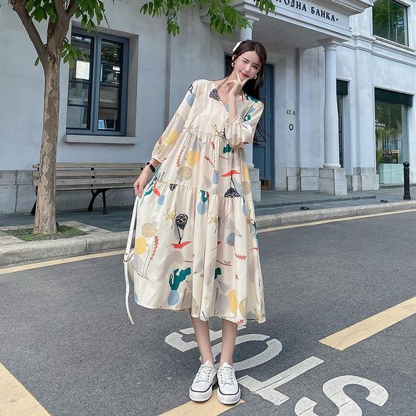 maternity dresses 869# dress summer short sleeves korean style v neck loose a line long pregnant women plus size mom, White
maternity dresses 869# dress summer short sleeves korean style v neck loose a line long pregnant women plus size mom, White