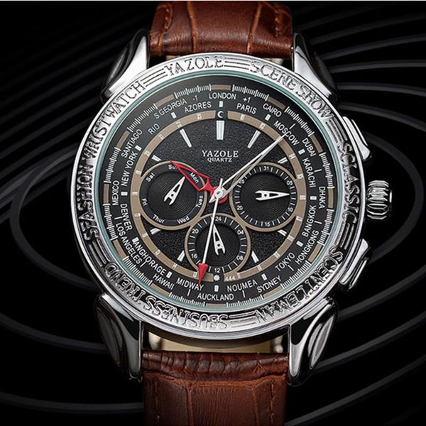 wristwatches men's multifunctional waterproof quartz watch yazole luxury business casual calendar clock, Slivery;brown
wristwatches men's multifunctional waterproof quartz watch yazole luxury business casual calendar clock, Slivery;brown