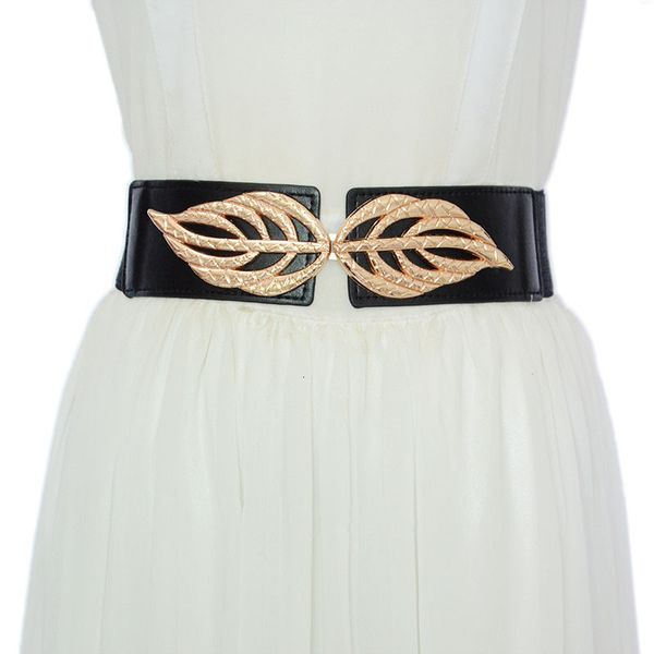 new women's belt women's fashion simple double leaf buckle elastic decoration waist with skirt coat, Black;brown
new women's belt women's fashion simple double leaf buckle elastic decoration waist with skirt coat, Black;brown