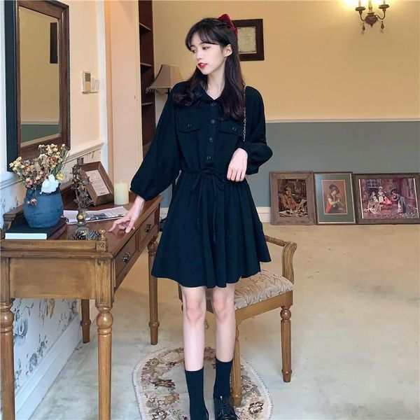 casual dresses 2021 fashion women's clothing turn-down collar above knee, mini women dress, Black;gray
casual dresses 2021 fashion women's clothing turn-down collar above knee, mini women dress, Black;gray