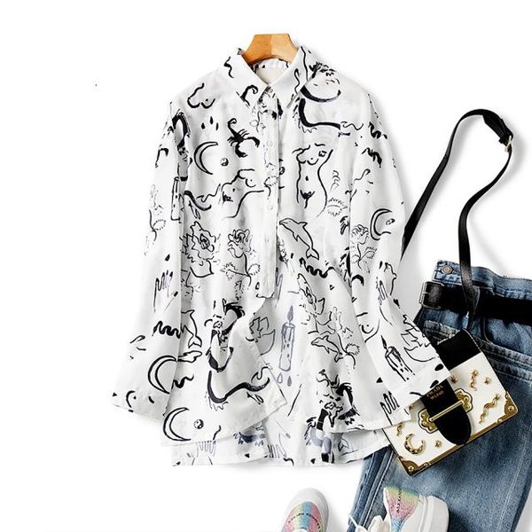 2021 new primavera vero nova blusa feminina abstrato padro de arte impresso senhoras manga longa solta single-breasted camisas e s f98y, Black
2021 new primavera vero nova blusa feminina abstrato padro de arte impresso senhoras manga longa solta single-breasted camisas e s f98y, Black