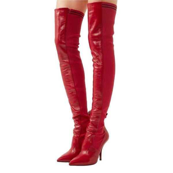 boots blue red patchwork long knitted fabric over the knee stiletto high heel looks skinny shoes wedding runway size 10, Black
boots blue red patchwork long knitted fabric over the knee stiletto high heel looks skinny shoes wedding runway size 10, Black