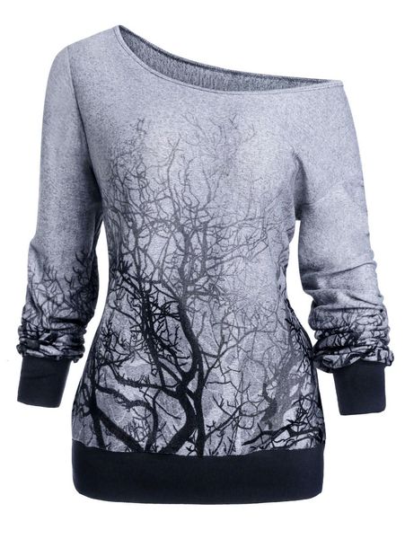 plus size 3xl spring fall knitting gothic hoodies women long sleeve skew neck 3d tree print sweatshirt female shirt, Black
plus size 3xl spring fall knitting gothic hoodies women long sleeve skew neck 3d tree print sweatshirt female shirt, Black