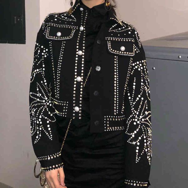women's jackets jackets punk denim jeans jacket coats women fashion runway designer luxury diamond pearls beading long sleeves 83p0, Black;brown
women's jackets jackets punk denim jeans jacket coats women fashion runway designer luxury diamond pearls beading long sleeves 83p0, Black;brown