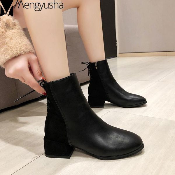 boots patchwork ankle short back lace-up thick heels botines woman winter plush shoes brief bottes femme square toe botas 2021, Black
boots patchwork ankle short back lace-up thick heels botines woman winter plush shoes brief bottes femme square toe botas 2021, Black