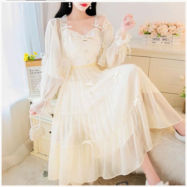 casual dresses fairy dress women elegant sweet party organza bow straps and cardigan shirt kawaii summer 2021 female, Black;gray
casual dresses fairy dress women elegant sweet party organza bow straps and cardigan shirt kawaii summer 2021 female, Black;gray