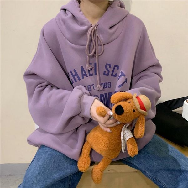 hoodies women thicker letter velvet warm pullover winter coat drawstring harajuku sweatshirt purple korean style, Black
hoodies women thicker letter velvet warm pullover winter coat drawstring harajuku sweatshirt purple korean style, Black