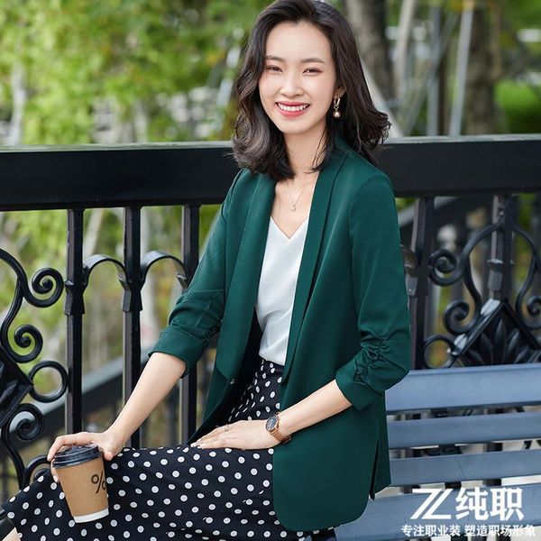 women's suits & blazers green blazer coat thin 2021 spring and summer korean slim small leisure suit top, White;black
women's suits & blazers green blazer coat thin 2021 spring and summer korean slim small leisure suit top, White;black