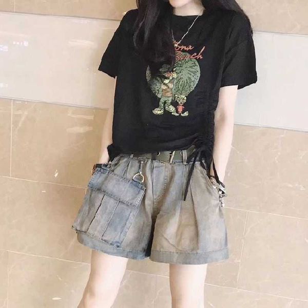 women's t-shirt womens suits denim shorts drawstring loose t-shirt elastic waist short pants oversized two piece set summer 0uvk, White
women's t-shirt womens suits denim shorts drawstring loose t-shirt elastic waist short pants oversized two piece set summer 0uvk, White