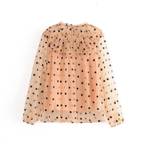 women's knits & tees autumn sprint france style ladies fashion polka dot embroidery pleasted mesh blouse women inside orange sling, White
women's knits & tees autumn sprint france style ladies fashion polka dot embroidery pleasted mesh blouse women inside orange sling, White