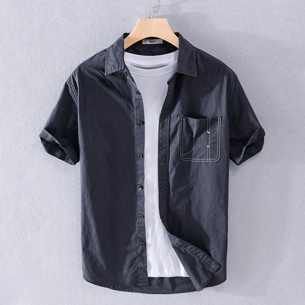 men's casual shirts 100% cotton short sleeve solid shirt men brand trend simple for summer chemise camisa mens clothes, White;black
men's casual shirts 100% cotton short sleeve solid shirt men brand trend simple for summer chemise camisa mens clothes, White;black