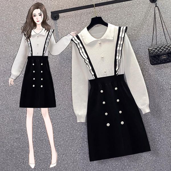 casual dresses spring autumn women elegant knitted preppy style sweet buttons ruffles party dress patchwork lady chic long sleeve vestidos, Black;gray
casual dresses spring autumn women elegant knitted preppy style sweet buttons ruffles party dress patchwork lady chic long sleeve vestidos, Black;gray