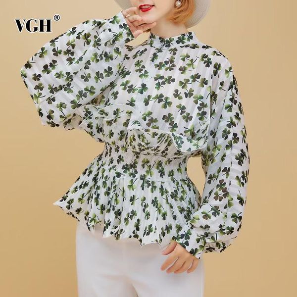 women's blouses & shirts vgh white print patchwork ruffle slim for women stand collar lantern long sleeve casual female spring fashion
women's blouses & shirts vgh white print patchwork ruffle slim for women stand collar lantern long sleeve casual female spring fashion