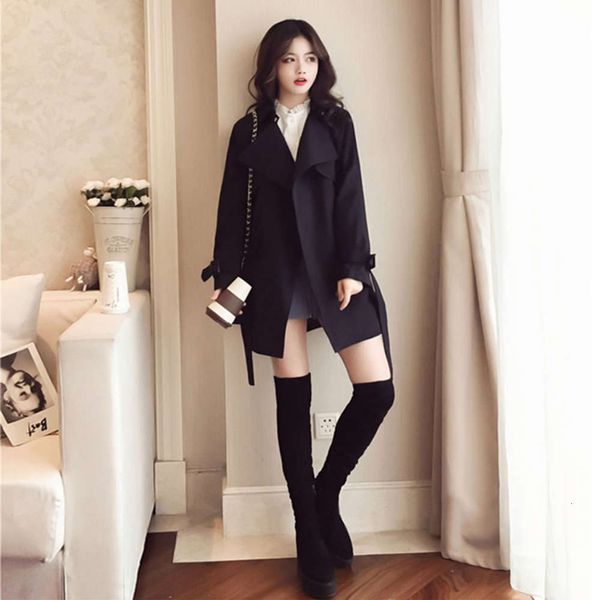 fashion winter middle long 2020 new windbreaker versatile women's small korean loose temperament coat spring and autumn luxury, Tan;black
fashion winter middle long 2020 new windbreaker versatile women's small korean loose temperament coat spring and autumn luxury, Tan;black