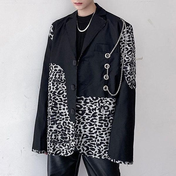 men's suits & blazers blazer jacket men leopard splice iron chain casual loose streetwear gothic chic fashion suit coat male harajuku m, White;black
men's suits & blazers blazer jacket men leopard splice iron chain casual loose streetwear gothic chic fashion suit coat male harajuku m, White;black