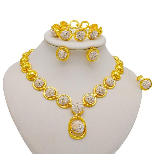 earrings & necklace dubai jewellery set gold color bracelet ring wedding ornament bridal for women african jewelry sets, Silver
earrings & necklace dubai jewellery set gold color bracelet ring wedding ornament bridal for women african jewelry sets, Silver