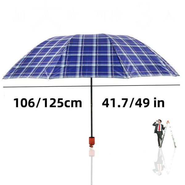 umbrellas large size 125/106 cm classic super 10 bone 3 folding umbrella business men's extra lattice sunny and rainy
umbrellas large size 125/106 cm classic super 10 bone 3 folding umbrella business men's extra lattice sunny and rainy