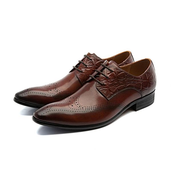 dress shoes classic pointed toe wine red man office genuine leather formal oxfords handmade brogue wedding party men's flats, Black
dress shoes classic pointed toe wine red man office genuine leather formal oxfords handmade brogue wedding party men's flats, Black