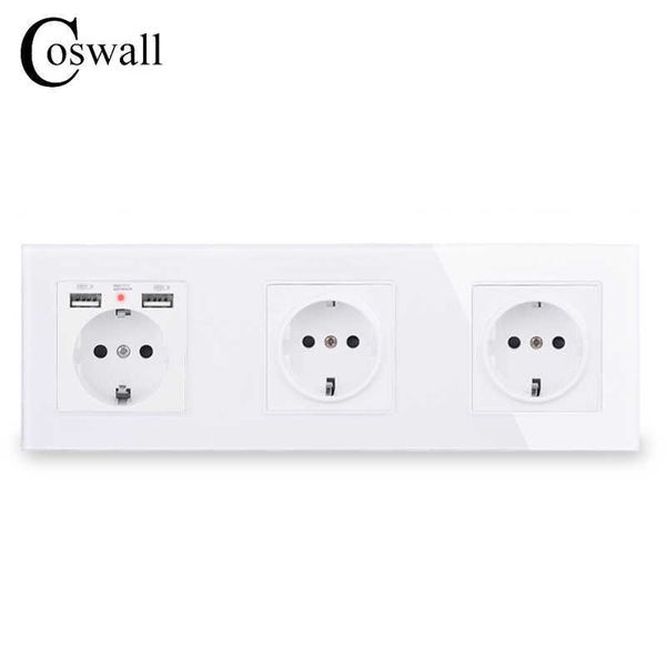coswall 16a 1/2/3/4/5 gang russia spain eu standard wall socket + dual usb charge port hidden soft led indicator glass panel
coswall 16a 1/2/3/4/5 gang russia spain eu standard wall socket + dual usb charge port hidden soft led indicator glass panel