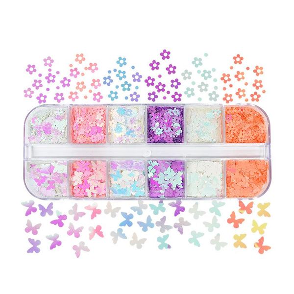 nail glitter 12grids mermaid sequins flower and butterfly beautiful slices confetti slimes for art uv gel decor, Silver;gold
nail glitter 12grids mermaid sequins flower and butterfly beautiful slices confetti slimes for art uv gel decor, Silver;gold