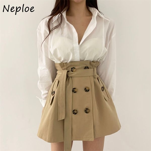 neploe double breasted drawstring chic pockets skirt solid color high waist fashion skirt women all-match a-line femme jupe 210311, Black
neploe double breasted drawstring chic pockets skirt solid color high waist fashion skirt women all-match a-line femme jupe 210311, Black