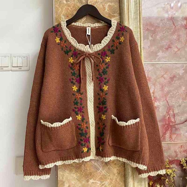 women's sweaters autumn mori retro embroidered coat round neck cardigan uq8o, White;black
women's sweaters autumn mori retro embroidered coat round neck cardigan uq8o, White;black